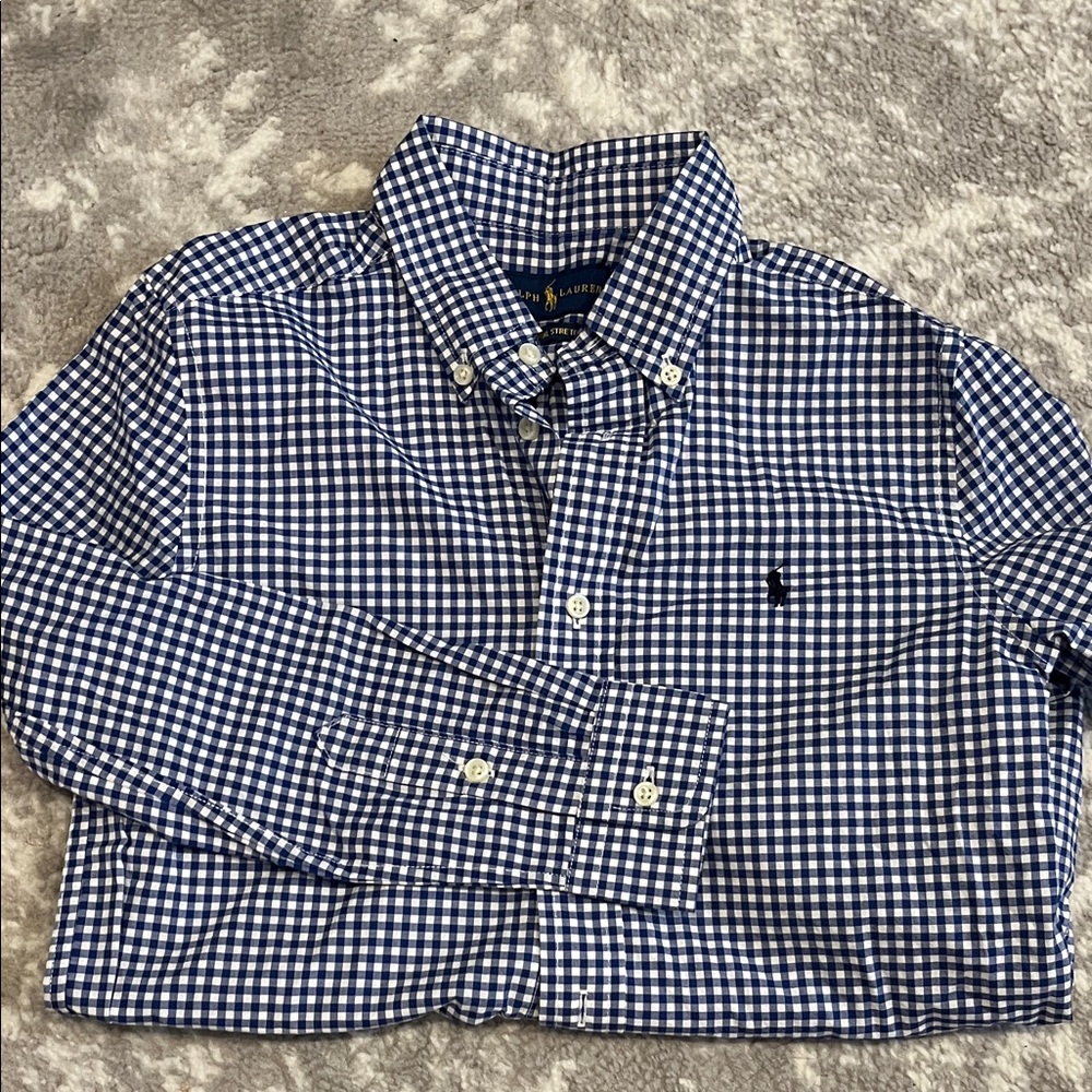 Ralph Lauren Navy and White Gingham Shirt